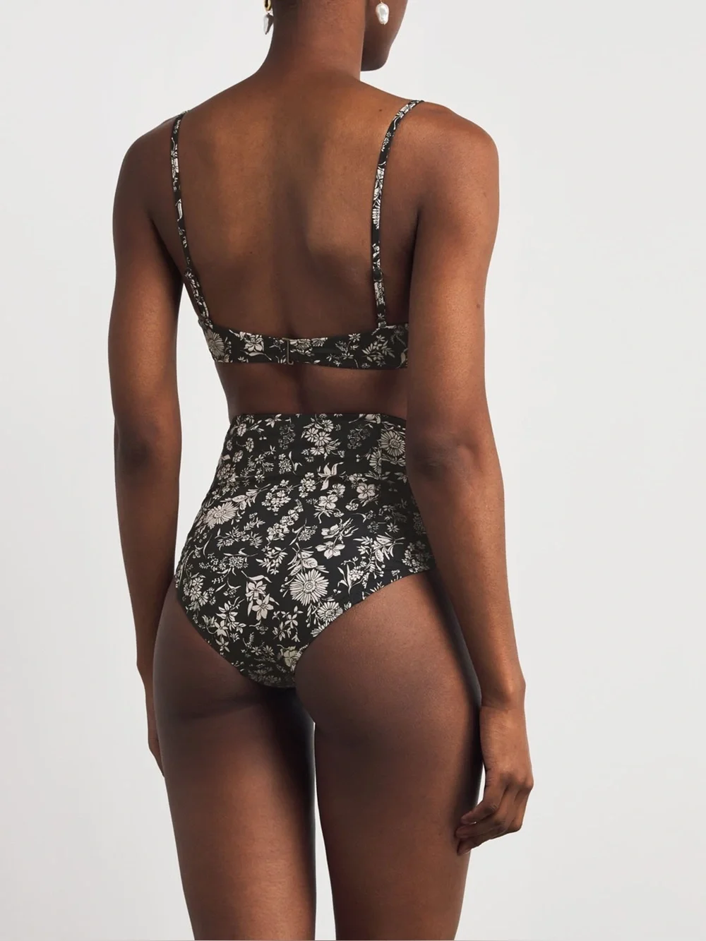 Ulla Johnson Naomi Ruched Bikini Top (Midnight Bloom)